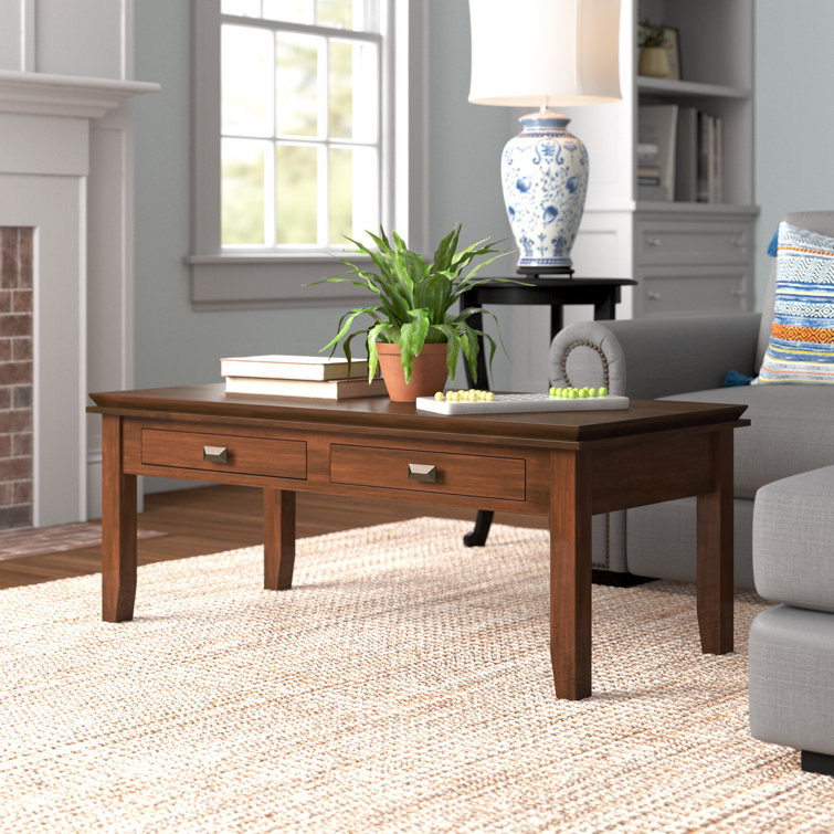 Simpli Home Artisan 2 - Piece Solid Wood Living Room Table Set ...